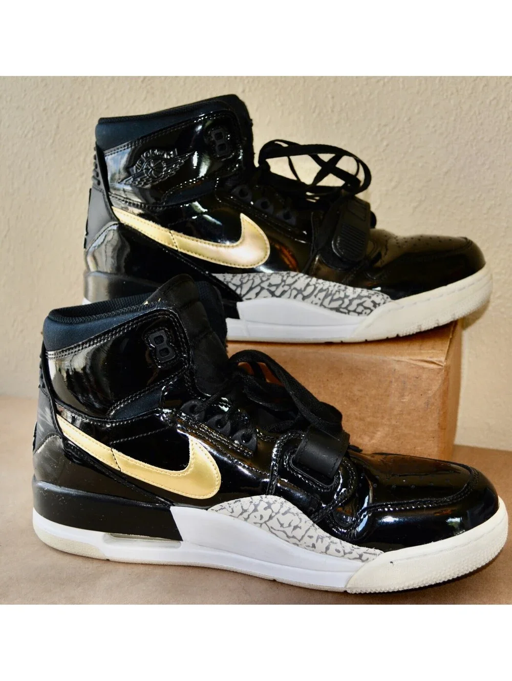 Size 12 - Air Jordan Legacy 312 Black Gold Patent Leather